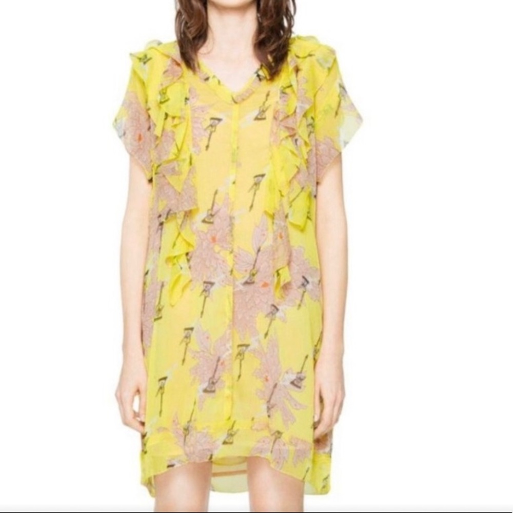 Zadig & Voltaire Rival Blossom Dress in Lemon Sz S NWOT